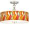 Giclee Gallery Flame Mosaic 16" Wide Semi-Flush Ceiling Light