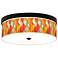 Giclee Gallery Flame Mosaic Pattern 14" Bronze LED Ceiling Light