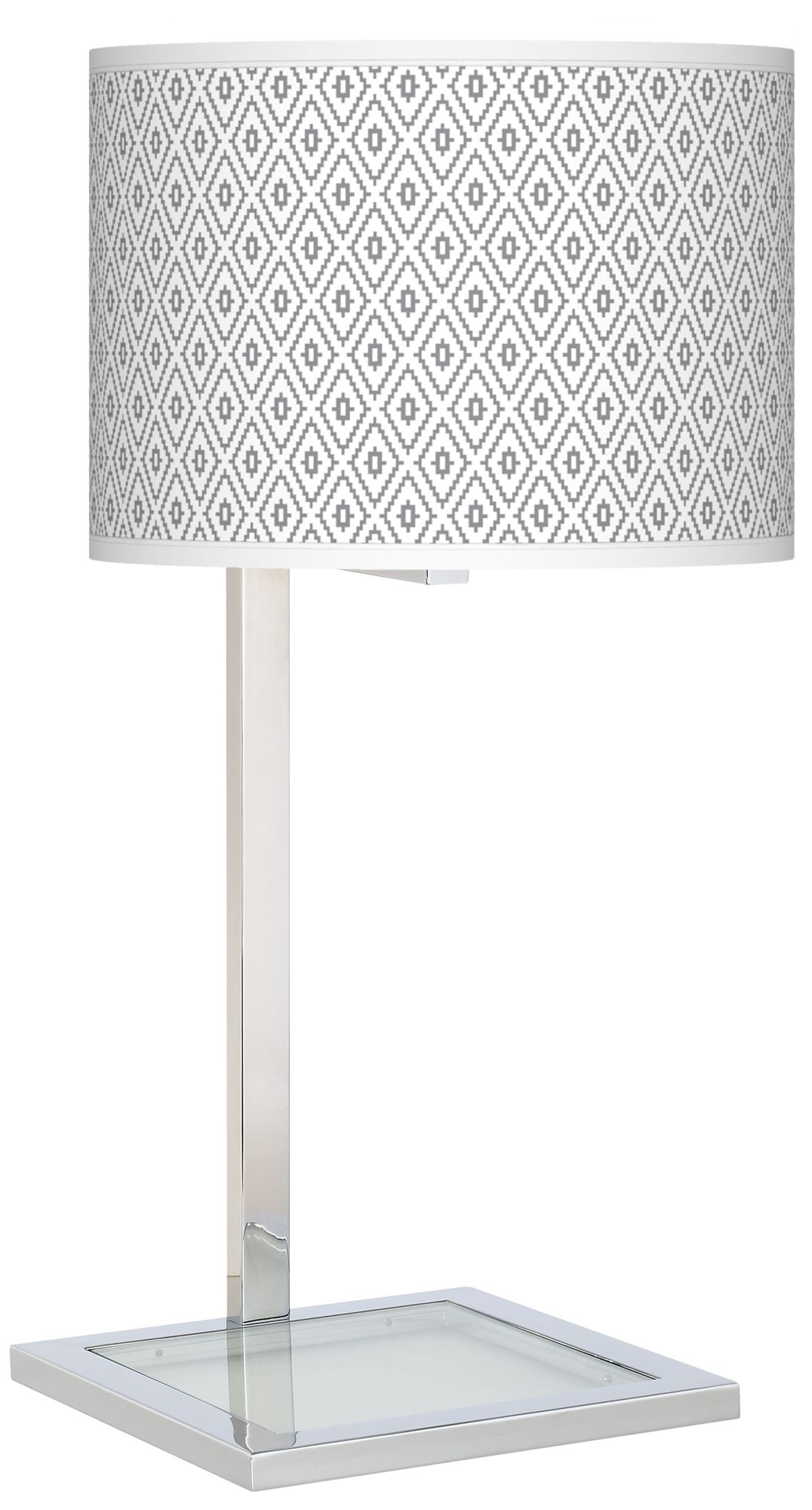 Image Giclee Gallery Glass Inset 28" Diamonds Shade Modern Table Lamp