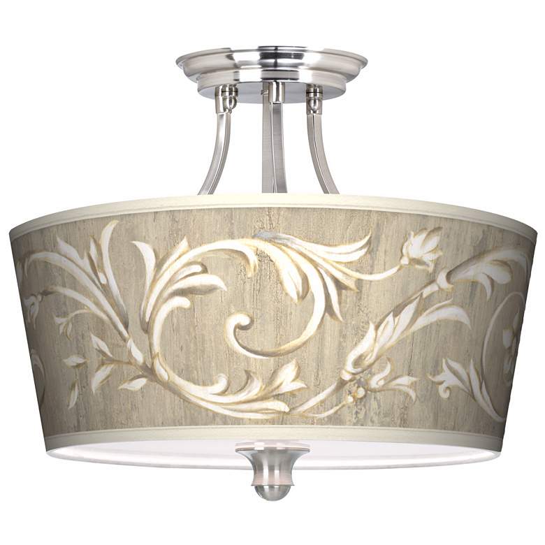 Image 1 Giclee Gallery Laurel Court 18" Wide Tapered Drum Shade Ceiling Light