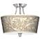 Giclee Gallery Laurel Court 18" Wide Tapered Drum Shade Ceiling Light