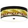 Giclee Gallery Lily Flower Pattern 14" Wide Bronze LED Ceiling Light