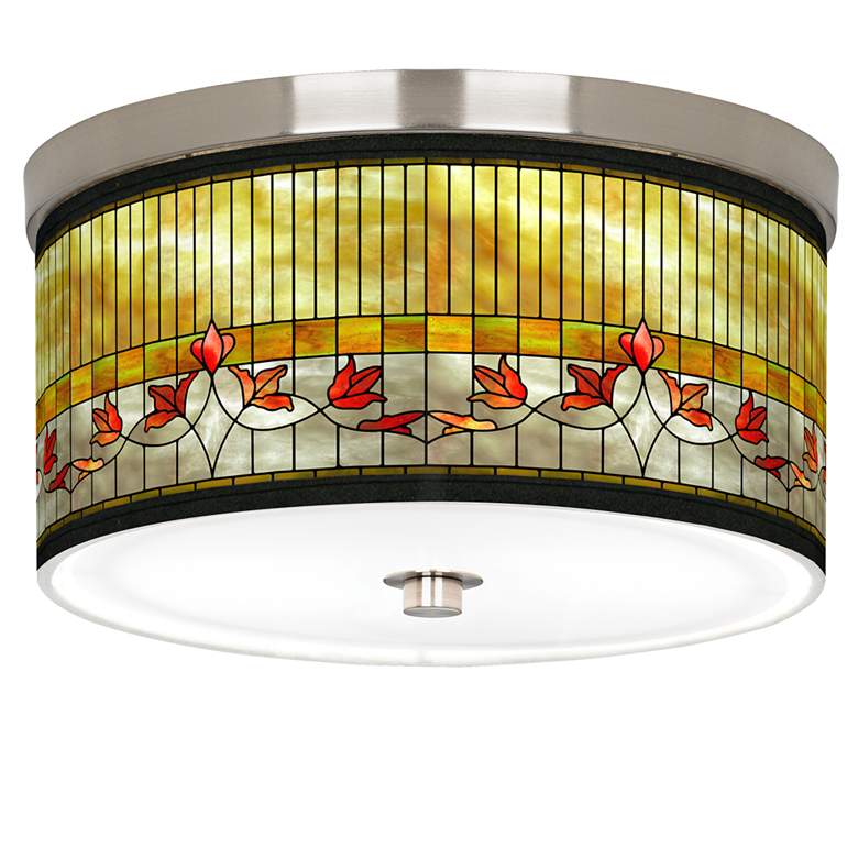 Image 1 Giclee Gallery Liz 10 1/4" Wide Mosaic Lily Shade Ceiling Light