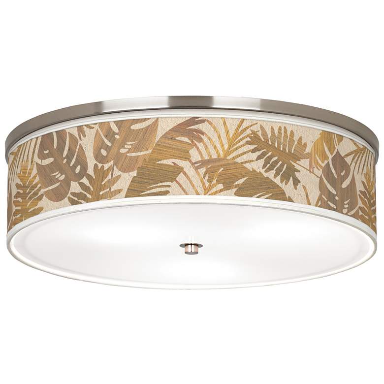 Image 1 Giclee Gallery Liz 20 1/4" Wide Tropical Woodwork Shade Ceiling Light