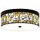 Giclee Gallery Magnolia Mosaic Print 14" Wide Bronze LED Ceiling Light