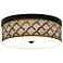 Giclee Gallery Metal Weave Pattern 14" Wide Bronze LED Ceiling Light