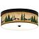 Giclee Gallery Moose Lodge Shade 14" Wide Bronze LED Ceiling Light