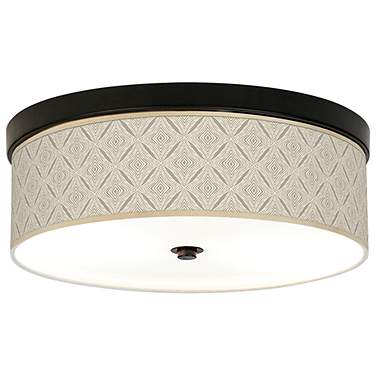 Giclee Gallery Moroccan Diamonds Pattern 14" Bronze LED Ceiling Light