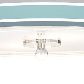 Image3 of Giclee Gallery Multi Color Stripes 16" Wide Semi-Flush Ceiling Light more views