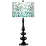 Giclee Gallery Paley 29" Aqua Mosaic Shade with Black Table Lamp