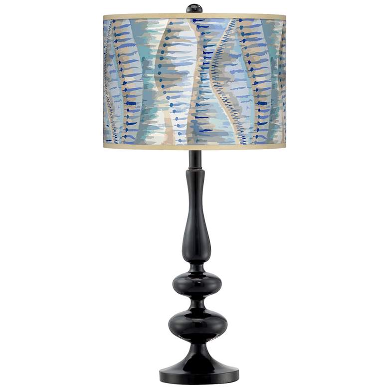 Image 1 Giclee Gallery Paley 29" Blue Siren Shade Black FinishTable Lamp