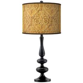 Image1 of Giclee Gallery Paley 29" Golden Versailles Shade and Black Table Lamp