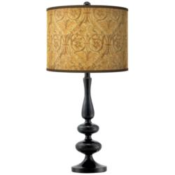 Giclee Gallery Paley 29&quot; Golden Versailles Shade and Black Table Lamp
