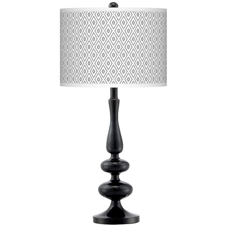 Image 1 Giclee Gallery Paley 29" High Diamonds Shade Black Finish Table Lamp