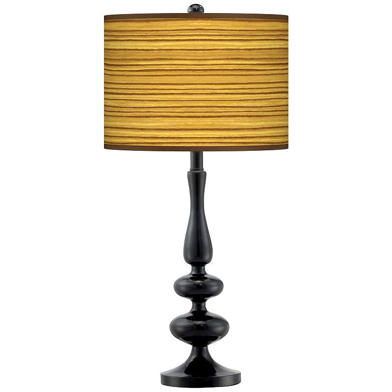 Image 1 Giclee Gallery Paley 29" High Tawny Zebrawood Shade Black Table Lamp