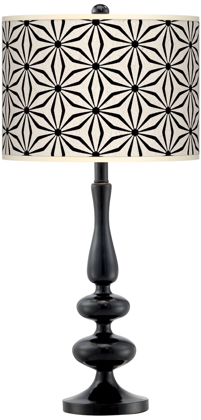 Image Giclee Gallery Paley 29" Kaleidoscope Flowers Shade Black Table Lamp