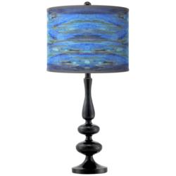Giclee Gallery Paley 29&quot; Oceanside Blue Shade Black Table Lamp