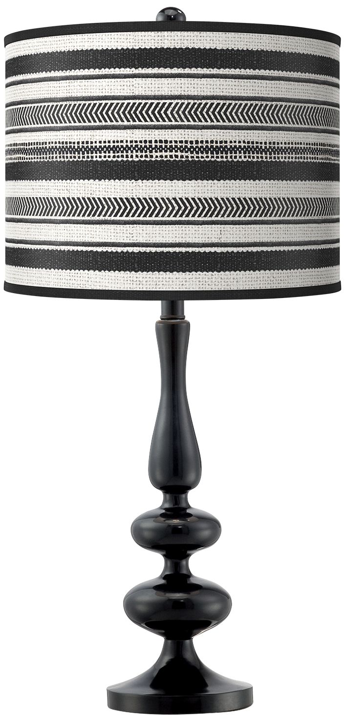 Image Giclee Gallery Paley 29"  Stripes Noir Black Table Lamp