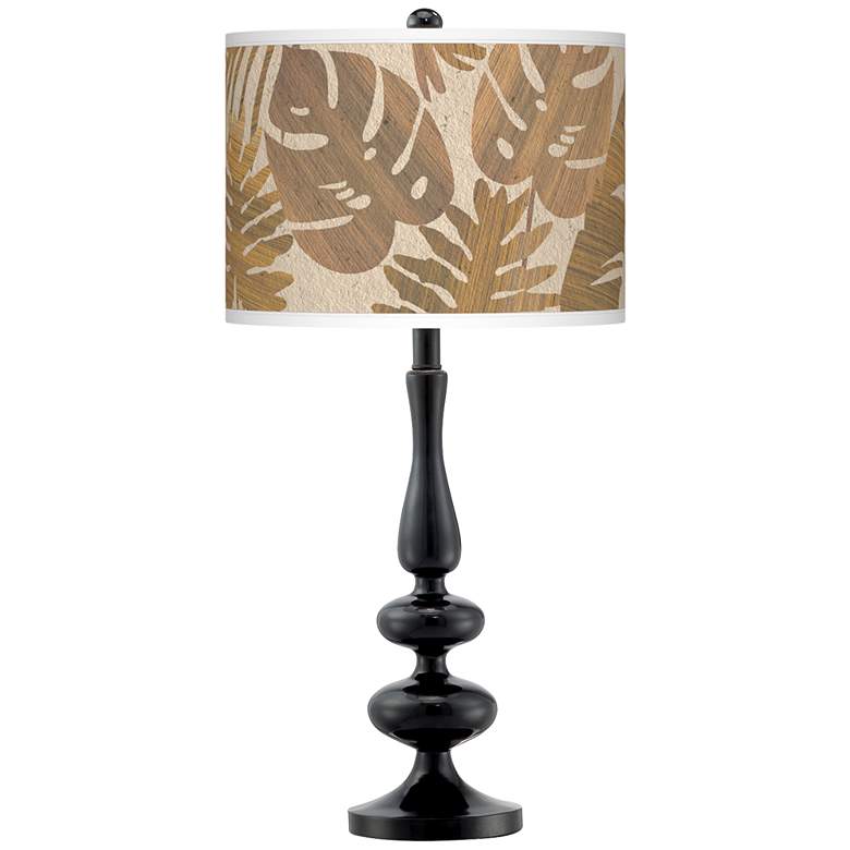 Image 1 Giclee Gallery Paley 29" Tropical Woodwork Black Table Lamp