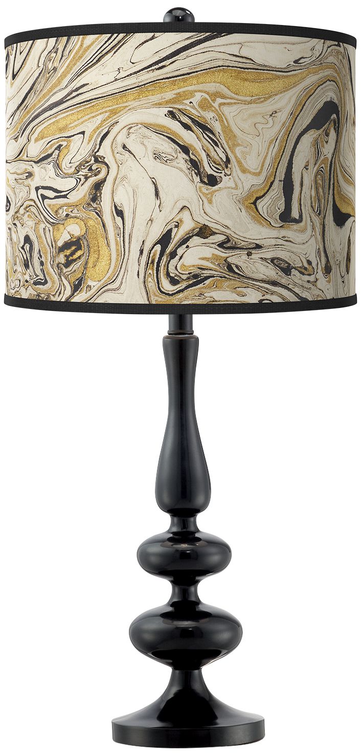 Image Giclee Gallery Paley 29" Venetian Shade Black Finish Table Lamp