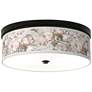 Giclee Gallery Rosy Blossoms Pattern 14" Wide Bronze LED Ceiling Light