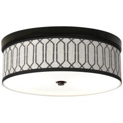 Giclee Gallery Rustic Chic Pattern 14" Wide Bronze LED Ceiling Light