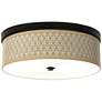 Giclee Gallery Rustic Mod Pattern 14" Wide Bronze LED Ceiling Light