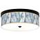 Giclee Gallery Siren Blue Pattern 14" Wide Bronze LED Ceiling Light