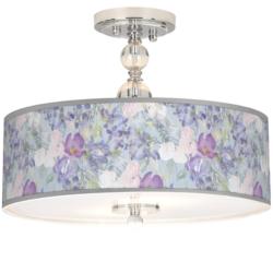 Giclee Gallery Spring Flowers 16&quot; Wide Semi-Flush Ceiling Light