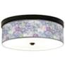 Giclee Gallery Spring Flowers Pattern 14" Bronze LED Ceiling Light