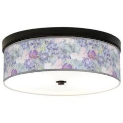Giclee Gallery Spring Flowers Pattern 14" Bronze LED Ceiling Light
