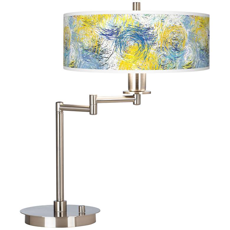 Image 2 Giclee Gallery Starry Dawn 20 1/2 inch Swing Arm LED Desk Lamp