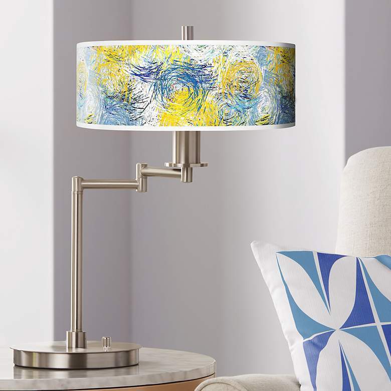 Image 1 Giclee Gallery Starry Dawn 20 1/2 inch Swing Arm LED Desk Lamp