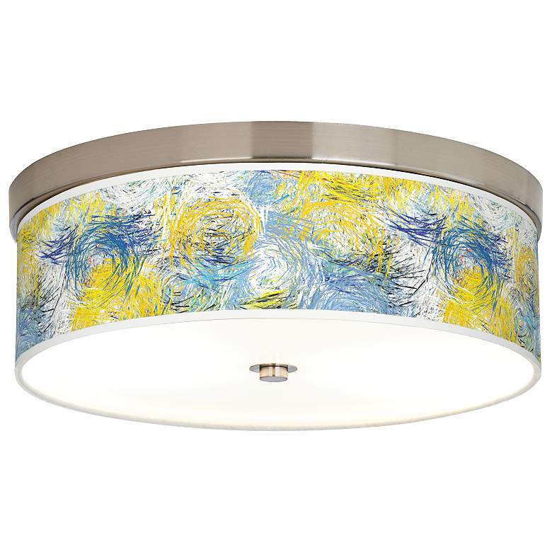 Image 1 Giclee Gallery Starry Dawn Shade 14" Wide Modern Ceiling Light