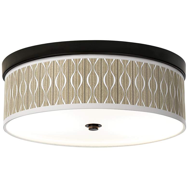 Image 1 Giclee Gallery Swell Pattern 14" Wide Bronze LED Ceiling Light
