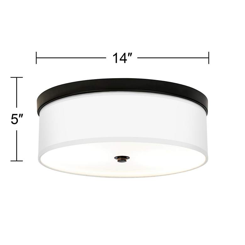 Image 3 Giclee Gallery Swell Pattern 14" Wide Bronze LED Ceiling Light more views