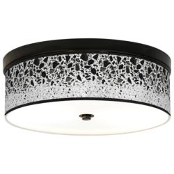 Giclee Gallery Terrazzo Pattern 14" Wide Bronze LED Ceiling Light