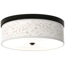 Giclee Gallery Windflowers Pattern 14" Wide Bronze LED Ceiling Light