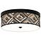 Giclee Gallery Woodwork Diamonds Pattern 14" Bronze LED Ceiling Light
