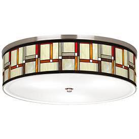 Image1 of Giclee Galley Modern Squares Shade 20 1/4" Wide Drum Ceiling Light
