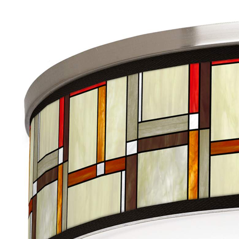 Image 2 Giclee Galley Modern Squares Shade 20 1/4 inch Wide Drum Ceiling Light more views