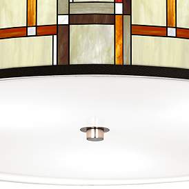 Image3 of Giclee Galley Modern Squares Shade 20 1/4" Wide Drum Ceiling Light more views