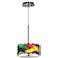 Giclee Glow 10 1/4" Colors In Motion CFL Modern Drum Mini Pendant