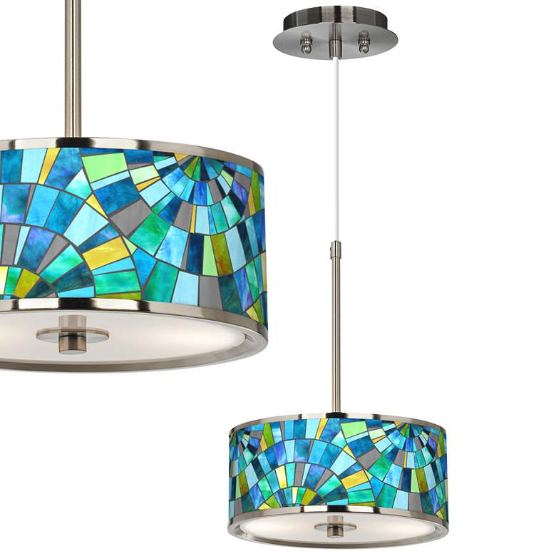 Image 1 Giclee Glow 10 1/4" Wide Lagos Mosaic Modern Pendant Light