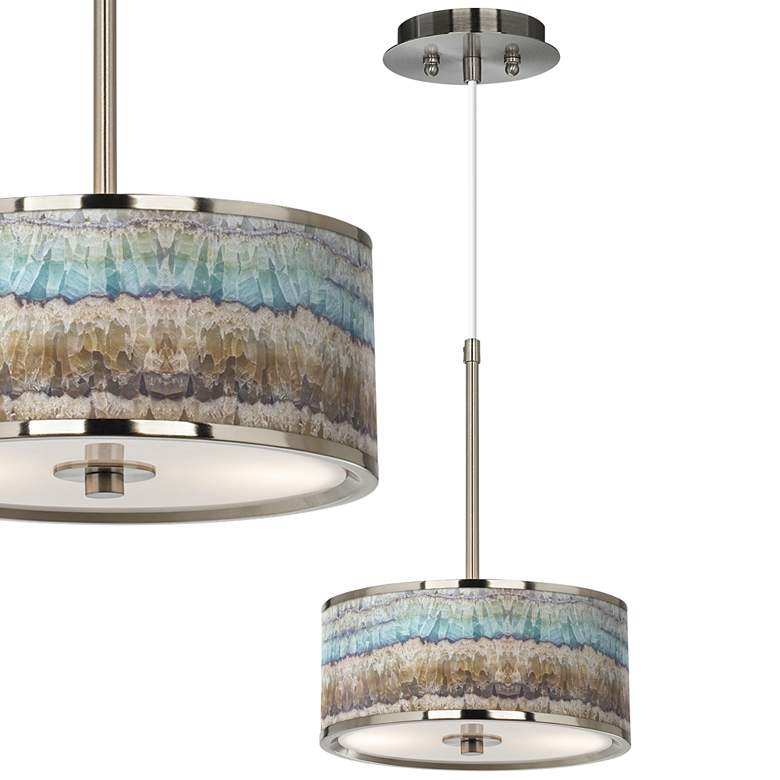 Image 1 Giclee Glow 10 1/4" Wide Marble Jewel Shade CFL Modern Pendant Light