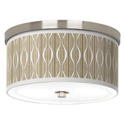 Giclee Glow 10 1/4&quot; Wide Swell Shade on Modern Nickel Ceiling Light