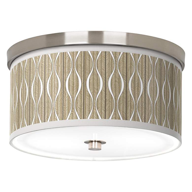 Image 1 Giclee Glow 10 1/4" Wide Swell Shade on Modern Nickel Ceiling Light