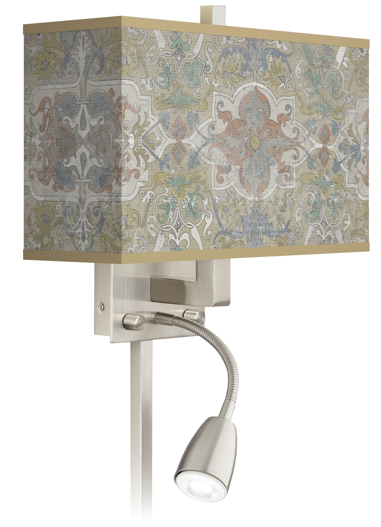 Image Giclee Glow 13 1/2" Lucrezia Shade LED Reading Light Plug-In Sconce