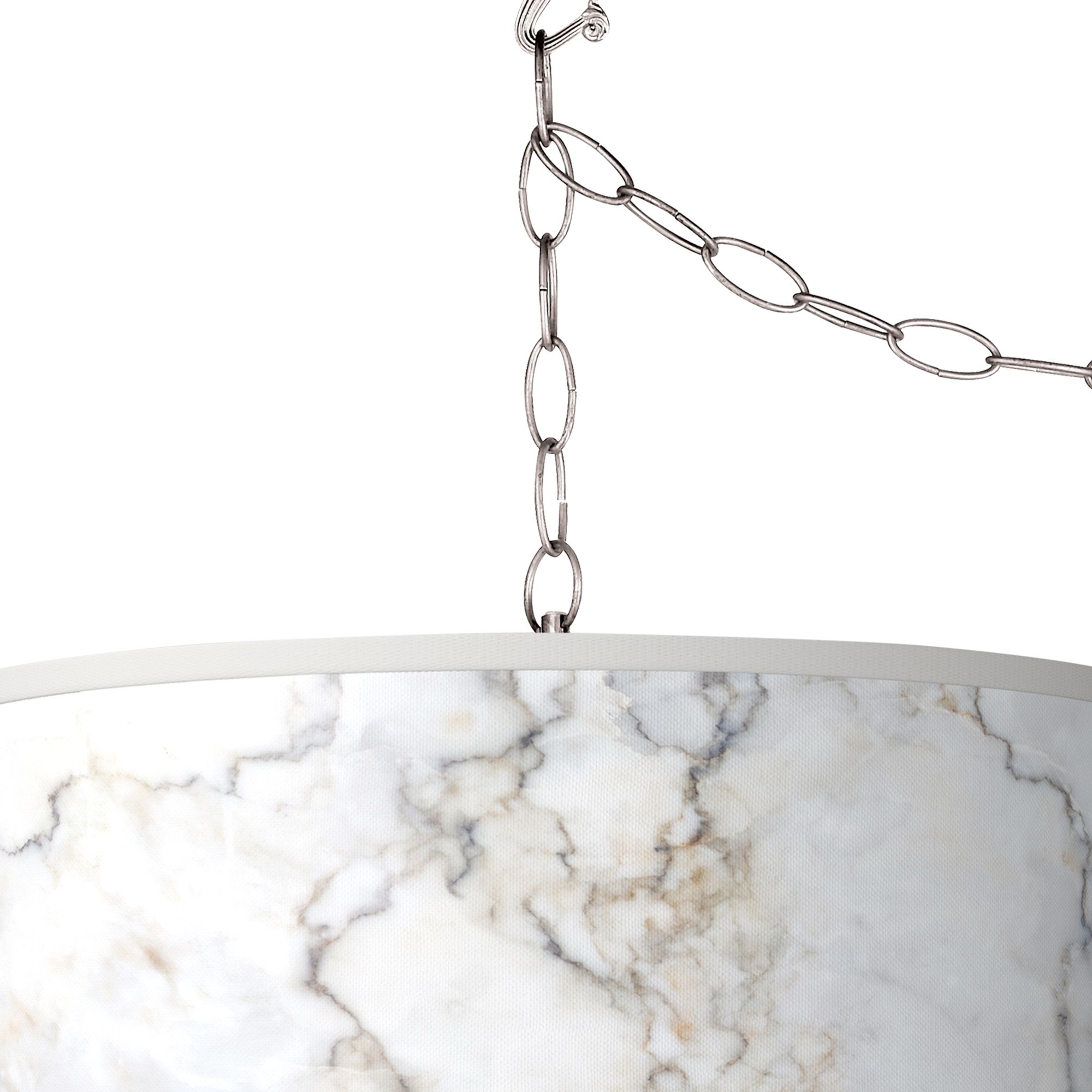 Image 2 Giclee Glow 13 1/2" Marble Glow Shade Pattern Plug-In Swag Pendant more views