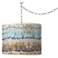 Giclee Glow 13 1/2" Marble Jewel Pattern Shade Plug-In Swag Pendant
